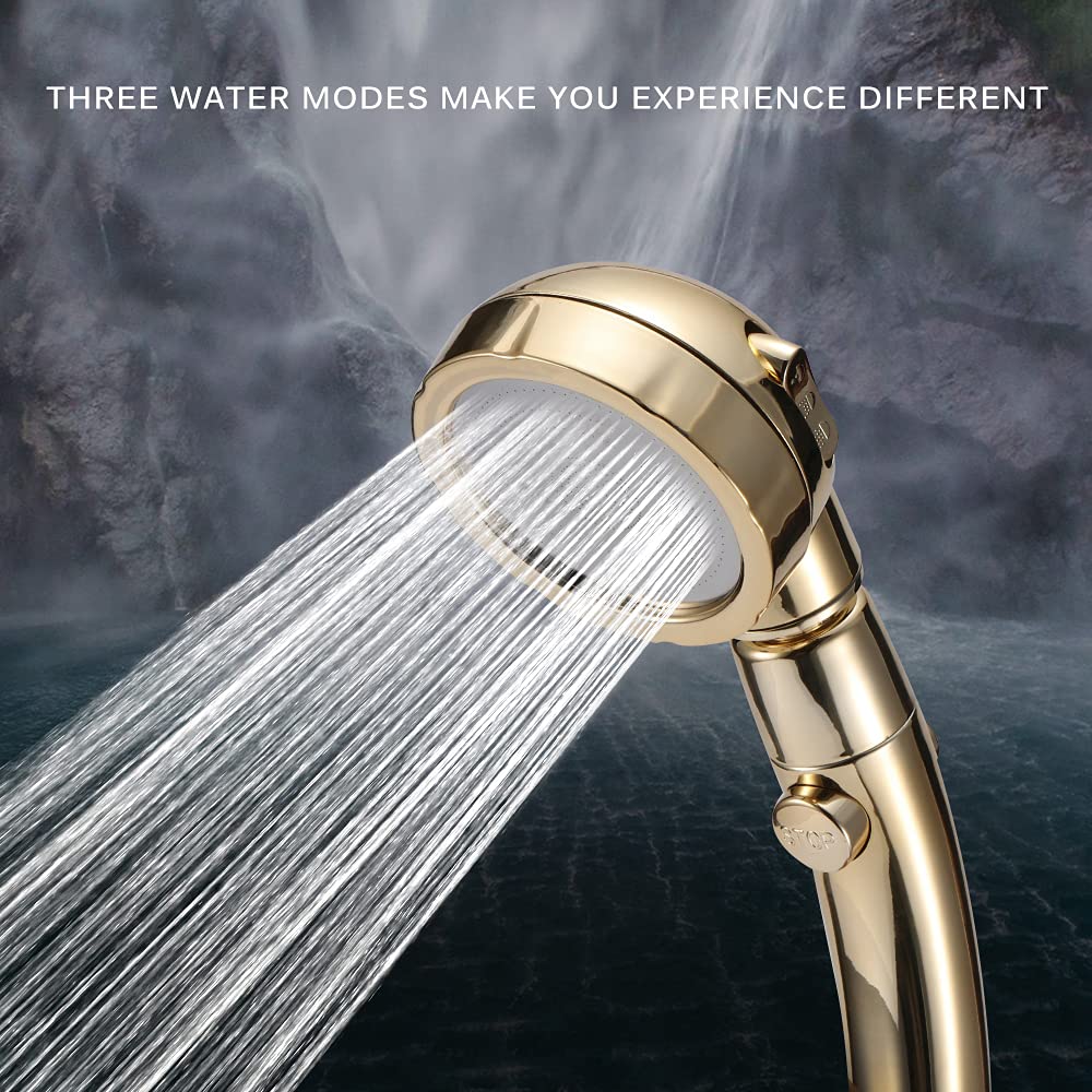 ZAP Detachable ABS High Pressure Handheld Shower | 3 Spray Modes + One-Key Water Stop | Chrome Finish | With Hose & Bracket