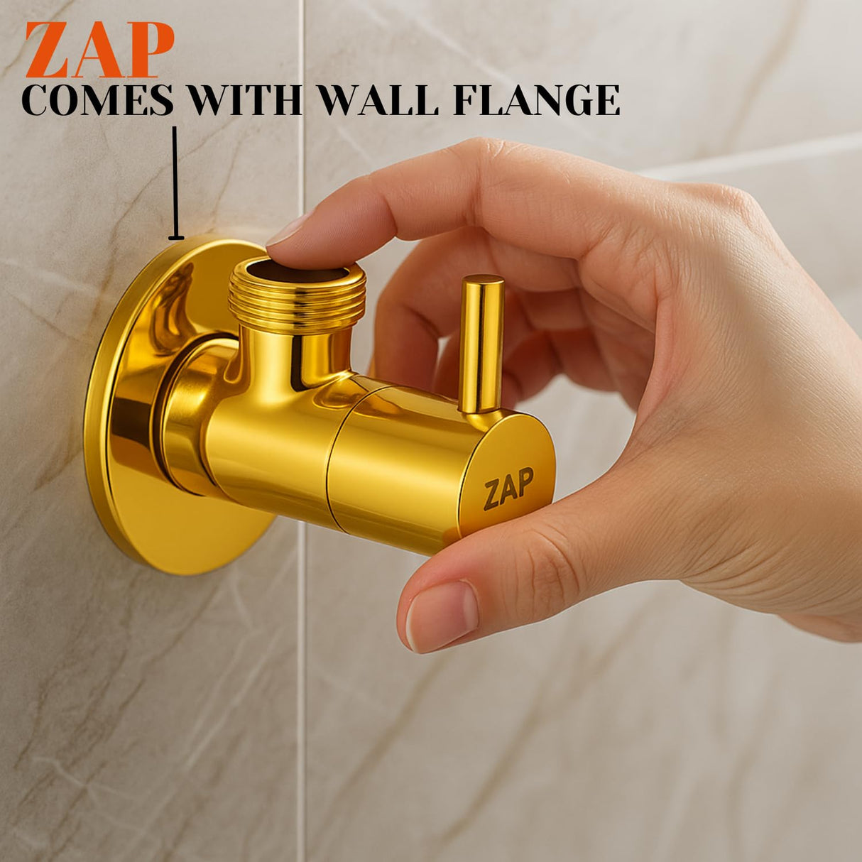 Elixir Angle Valve Gold Wall Mounted