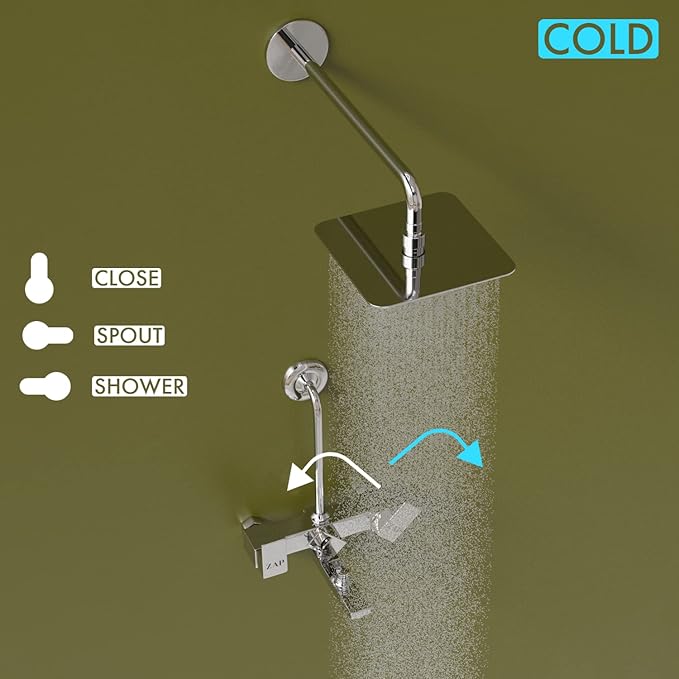SKODA 3 in 1 Wall Mixer With Shower Arm, Hand Shower & Shower Head