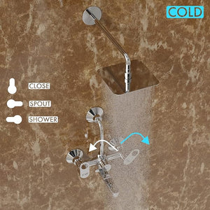 Geo Chrome 2-in-1 Wall Mixer with Overhead Shower Provision