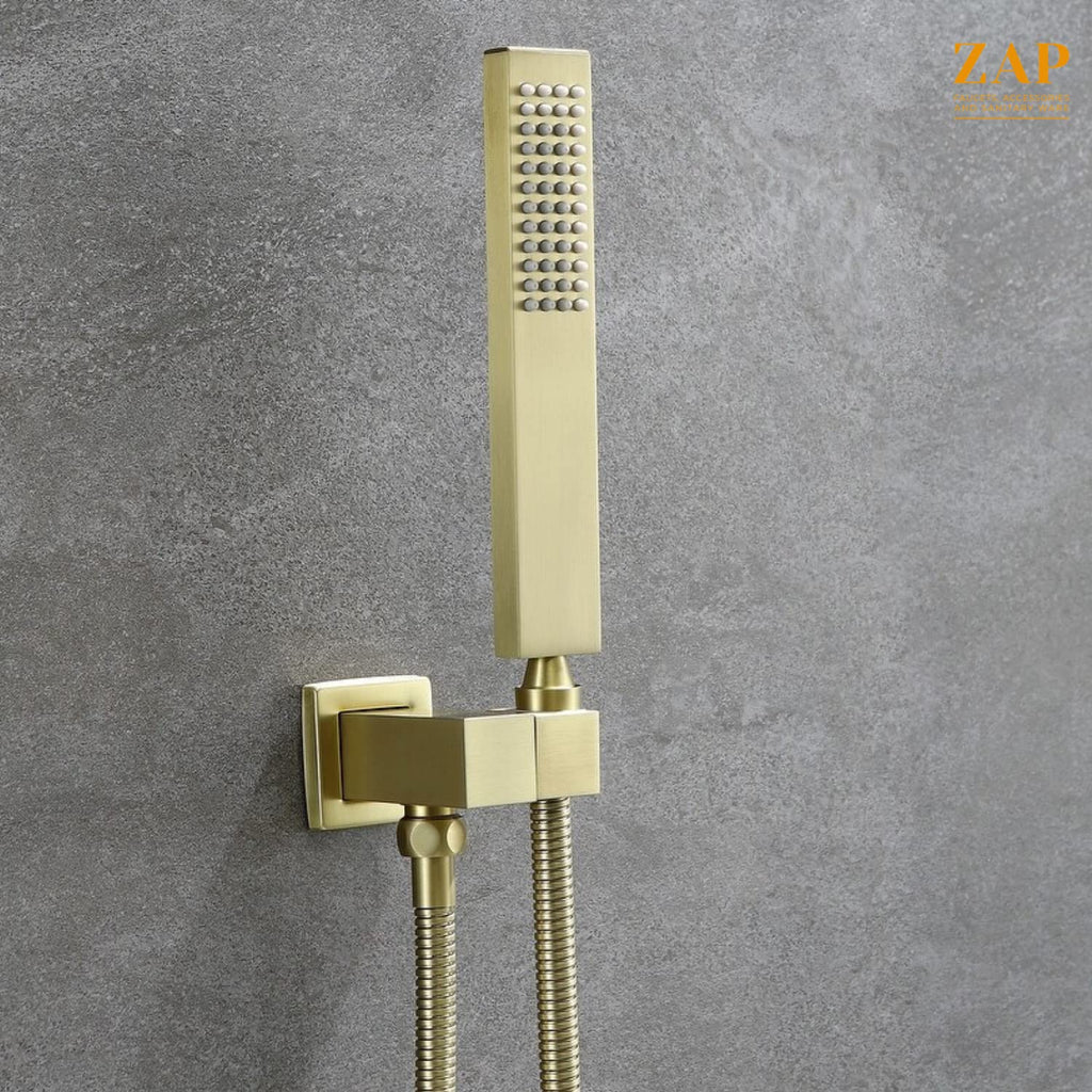 Ultra 5552 BRASS GOLD Hand Shower with Shower Tube and Holder Water-Saving Hand Shower Prime Complete with Head