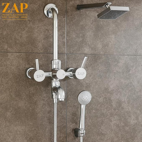 Turbo 3-in-1 Brass Wall Mixer Set