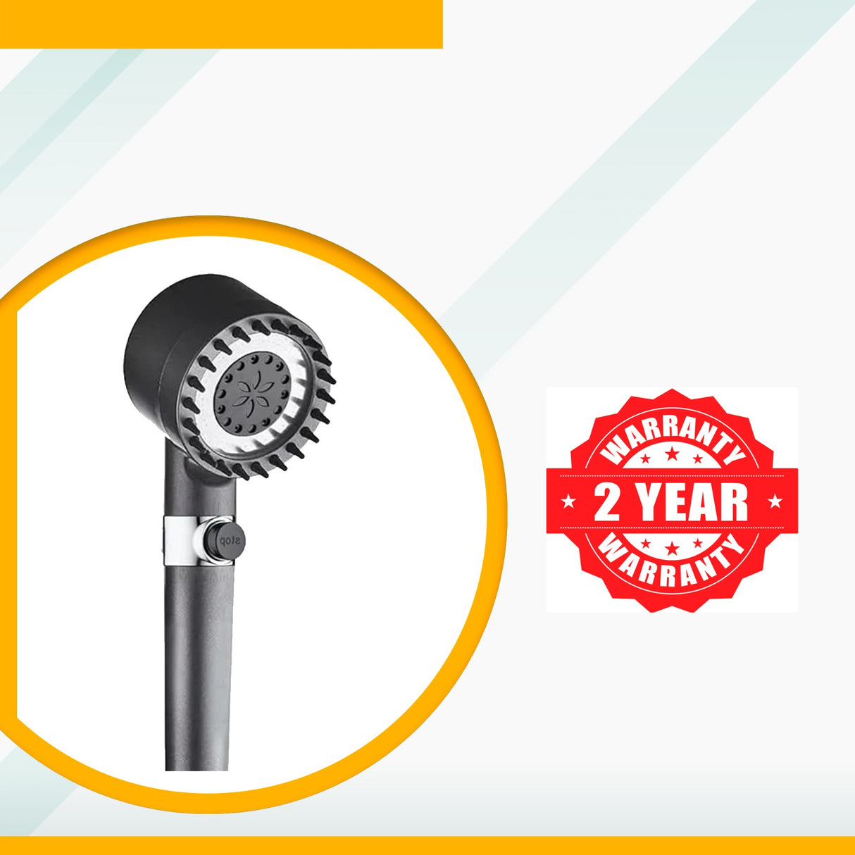 Black Filtered Handheld Shower – 3 Spray Modes with Pause Switch