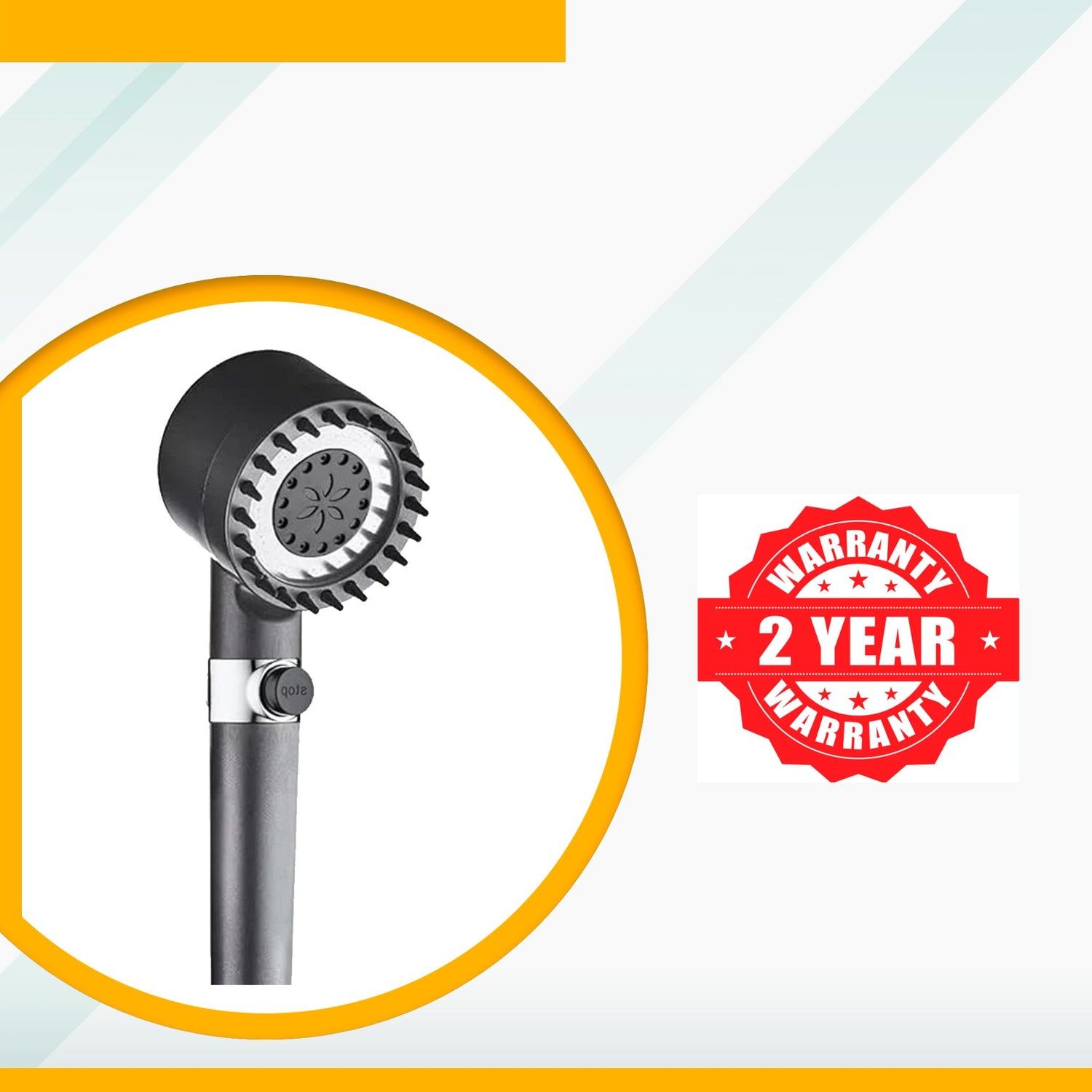 Black Filtered Handheld Shower – 3 Spray Modes with Pause Switch