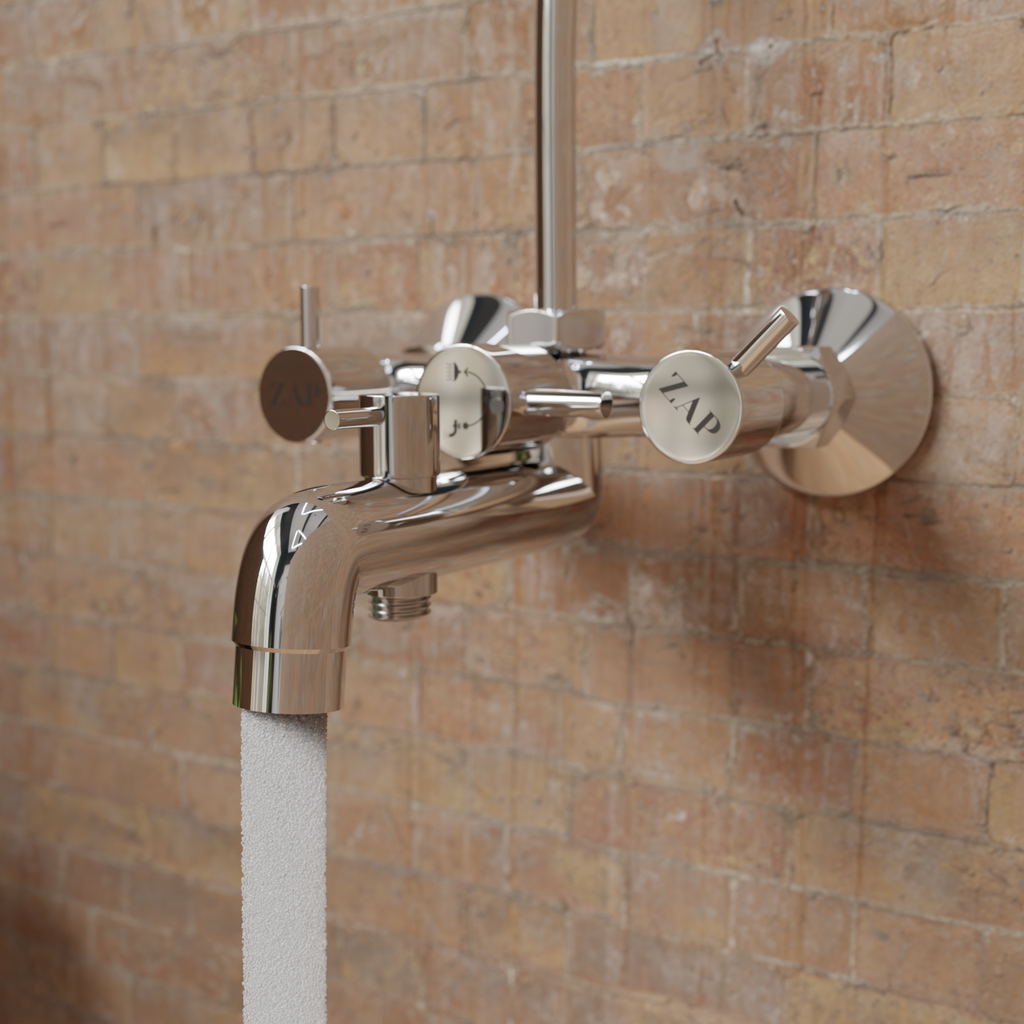 Elixir Series 100% High Grade Brass 3 in 1 Wall Mixer With Provision For Over Head Shower and 125mm Long Bend Pipe