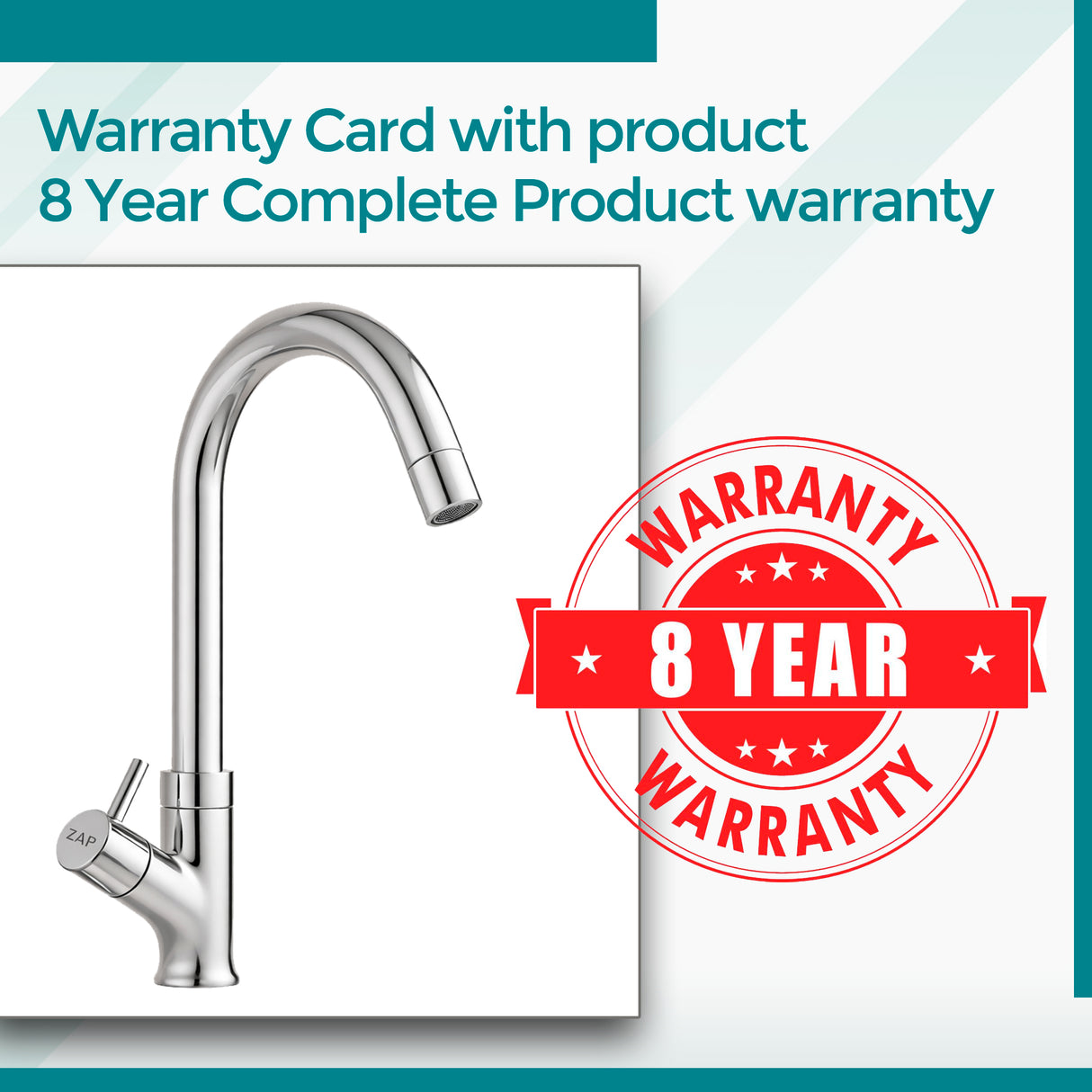 Pluto Swan Neck Sink Faucet • Chrome Brass