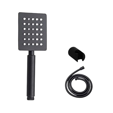 ZAP Ultra ZX 3452 Stainless Steel Handheld Shower | Square High Pressure Hand Shower with Chrome Finish | Rust-Resistant, Easy to Install (BLACK)