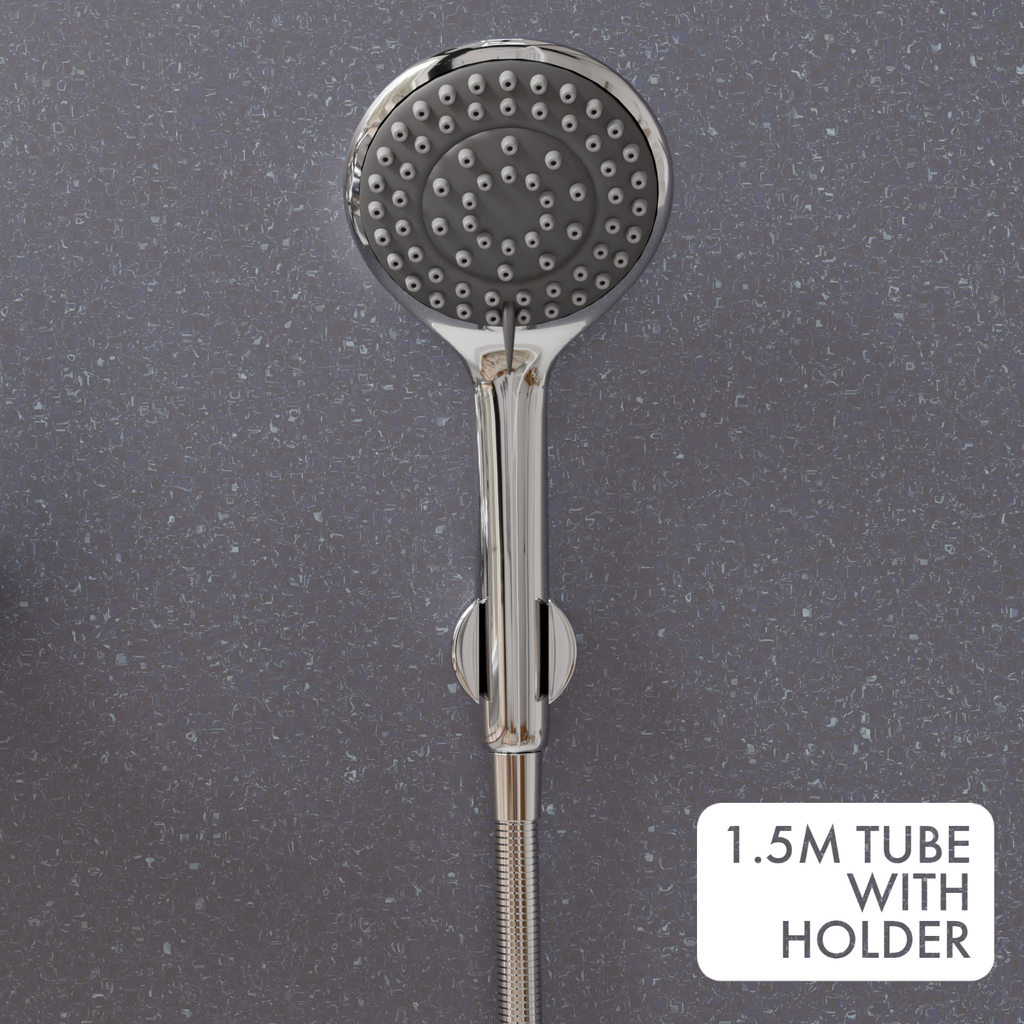 SKODA Series 100% Full Brass Chrome Plated Wall Mixer with Hand Shower with Complete Screw Set for Bathroom