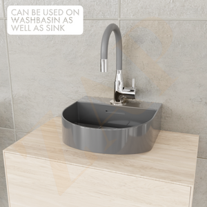 Grey Flexible Spout Swan Neck Kitchen Tap