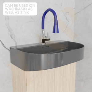 Blue Silicone Dual Flow Swan Neck Tap