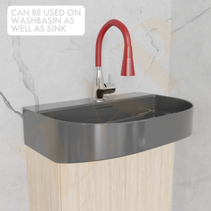 Red Silicone Dual Flow Swan Neck Tap