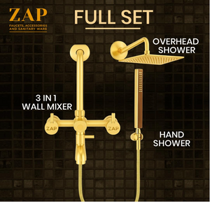 Elixir Gold 3-in-1 Mixer Tap with Shower Set