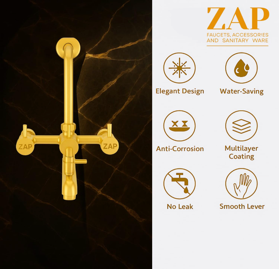 Elixir Gold 3-in-1 Mixer Tap with Shower Set