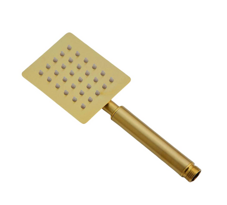 ltra ZX 2212 Gold Stainless Steel Handheld Shower | Square Design with Chrome Finish and High Pressure (With Hose Pipe Set)