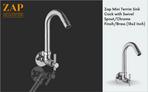 Mini Terrim Swan Neck Faucet • 360 Degree Spout • Brass Chrome Finish • (21x2 Inch)