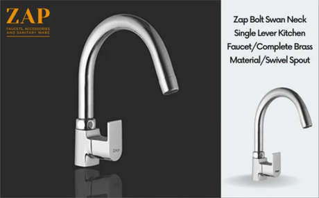 Bolt Swan Neck Single Lever Faucet • Chrome Brass