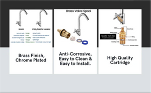 Classic Swan Neck Faucet • Brass Chrome • Kitchen/Basin