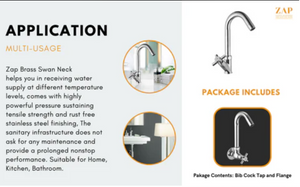 Classic Swan Neck Faucet • Brass Chrome • Kitchen/Basin