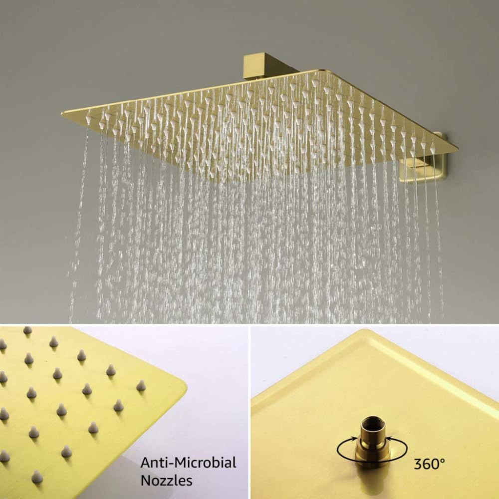 Elixir Gold 360 Degree Rotation Overhead Shower