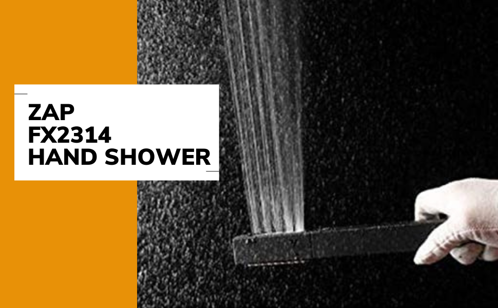 FX2314 Hand Shower with Stand and Hose Pipe with Flexible Silicone Nozzles, Stainless Steel Finish, Lightweight, Great Grip, Precise Water Flow(Ultra Modern Sleek, Rain Spray) Black