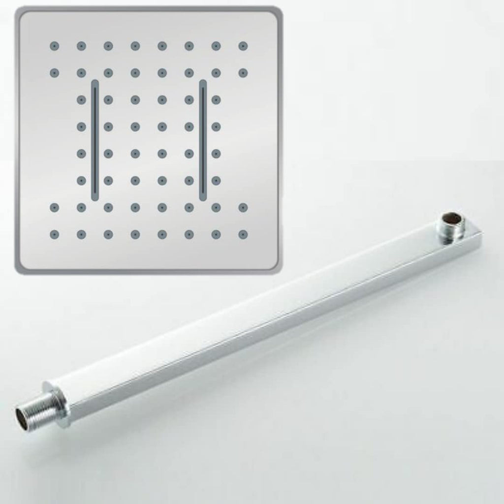 Rainfall Square High Grade 304 Stainless Steel Square Shower Over Head Showers With Shower Arm