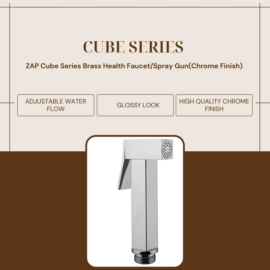 Cube Series Brass Health Faucet/Spray Gun(Chrome Finish) (2)