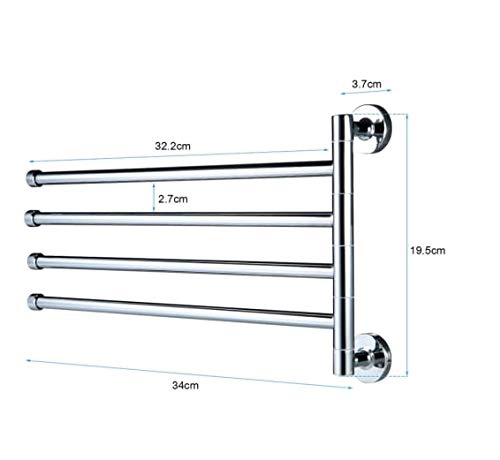 Stainless Steel 4-Arm Bathroom Swing Hanger Towel Rack/Holder for Bathroom/Towel Stand/Bathroom Accessories