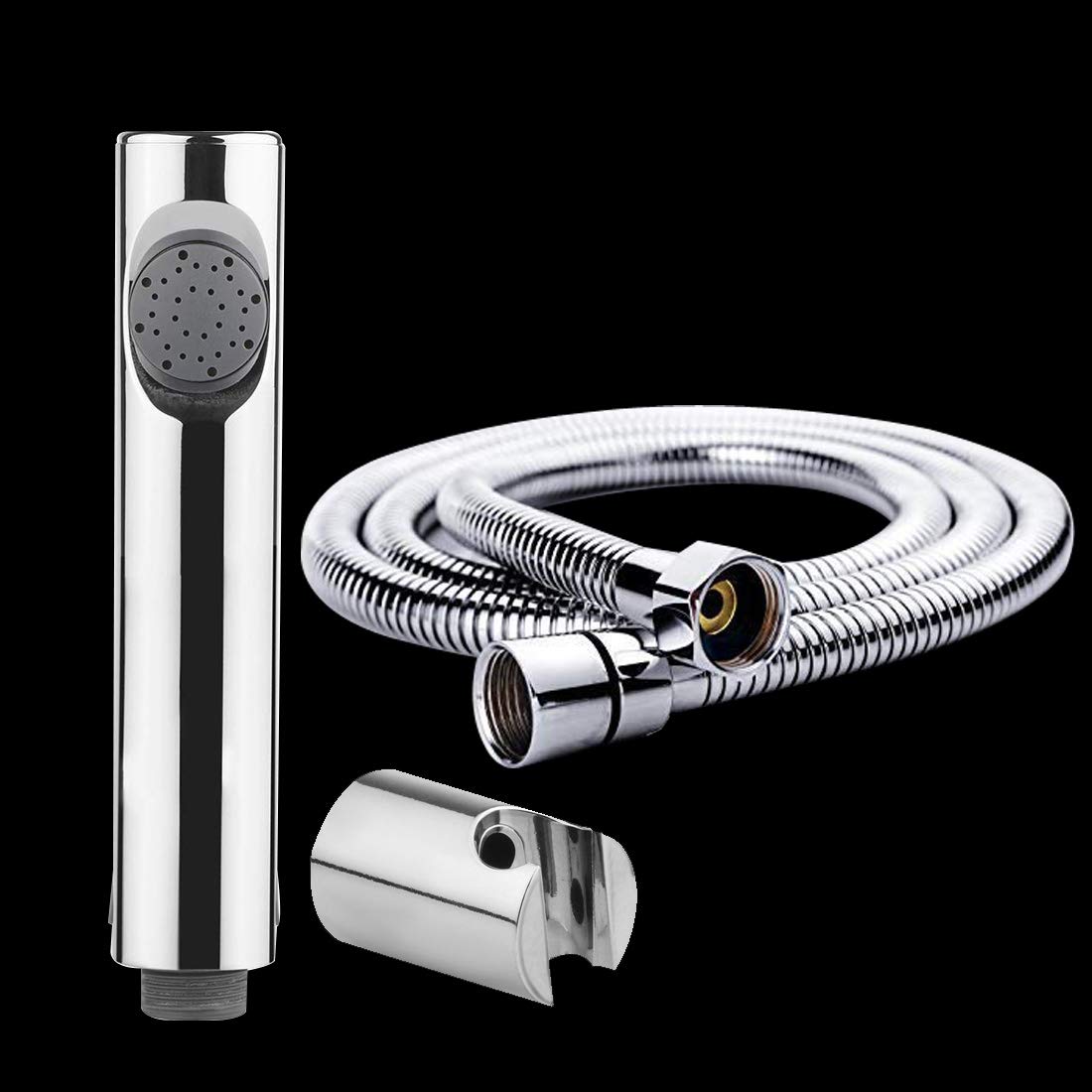 Bolt Series ABS Health Faucet with SS-304 Grade 1.25 Meter Flexible Hose Pipe and Wall Hook (White)