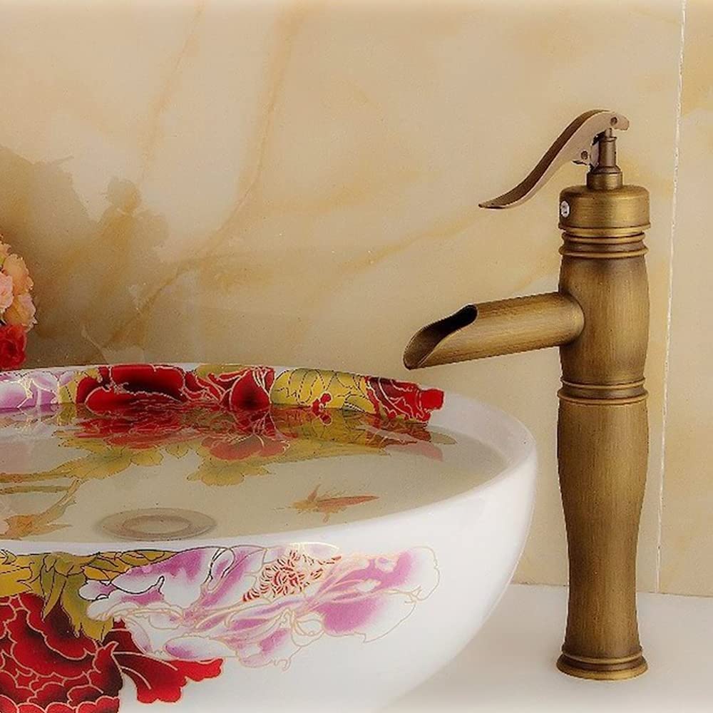 Lavish Series Antique Retro Brass Bamboo Designer Body Hot & Cold Sink Basin Mixer Basin Bathroom Faucet Water Tap