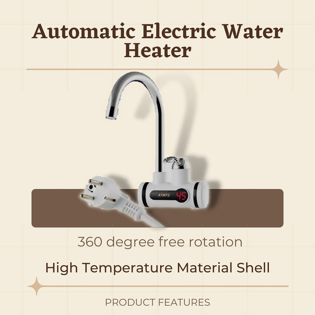 Automatic Electric Water Heater with LED Digital Display