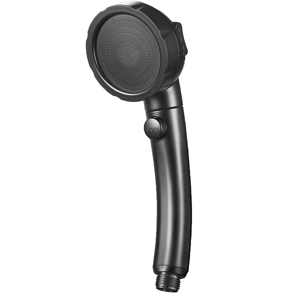 Exotic Series Handheld Shower set High Pressure Detachable Shower Head with Hand Spray & ON/OFF Pause Switch & 3 Spray Setting Showerhead (Black)