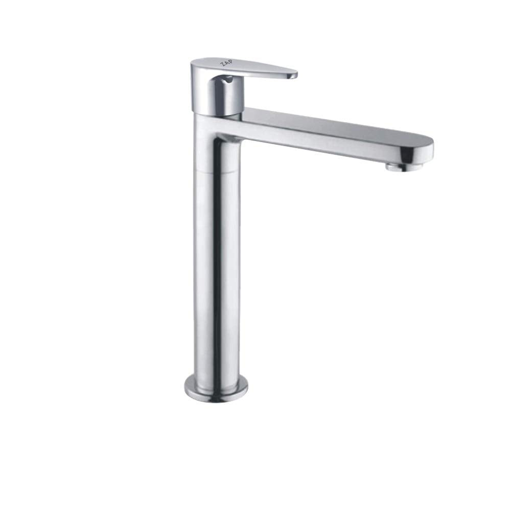 BREZZA Modern Kitchen Sink Faucet Bathroom Washbasin Stainless Steel Tap Tall Pillar Cock (9 Inch)