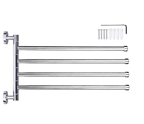 Buy SStainless Steel Swivel Towel Rack for Bathroom Swivel 4-arm Bathroom Swing Hangers for Bathroom/Towel Hanger (Four Arm, Stainless Steel) With
