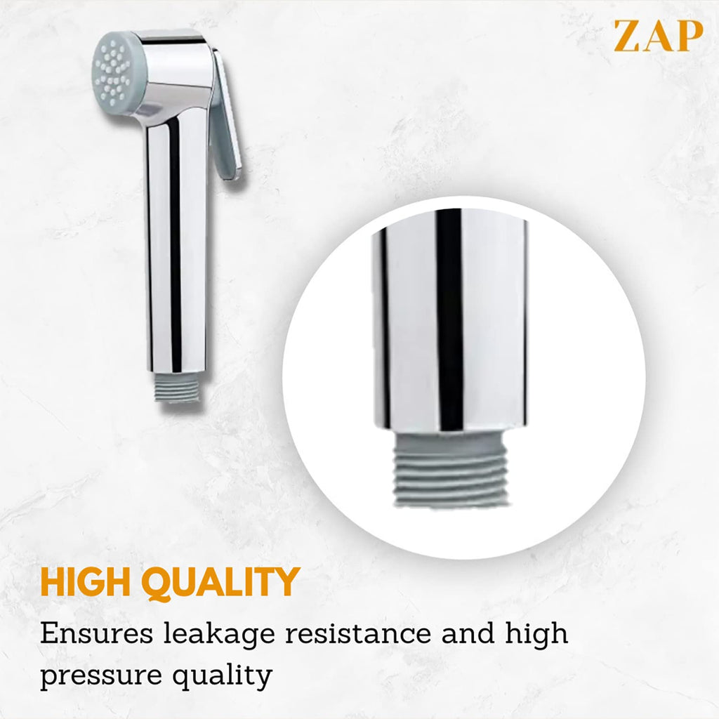 Bathroom Combo of Bolt Series Health Faucet with Stainless Steel Tube and Wall Hook and Opel Angle Valve Wall Mounted for Bathroom