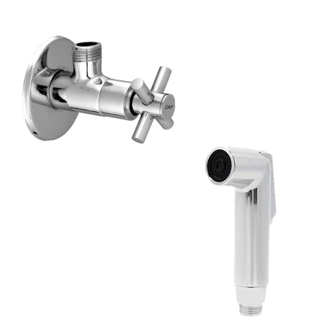 Bathroom Combo of Angle Valve Corna and Nexa ABS Health Faucet for Bathroom