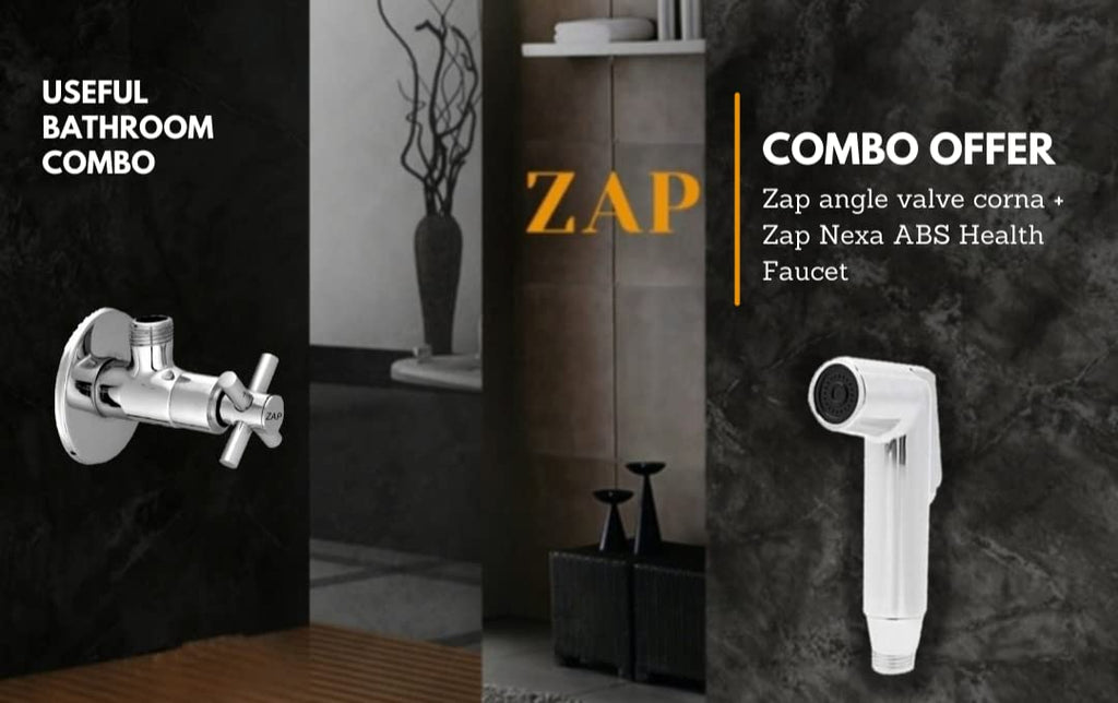Bathroom Combo of Angle Valve Corna and Nexa ABS Health Faucet for Bathroom