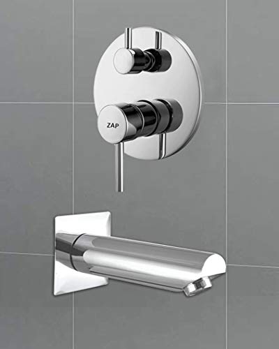 ZXR24140 Brass, Concealed Circular Body Diverter Full Set with Bath Tub Spout (Chrome)