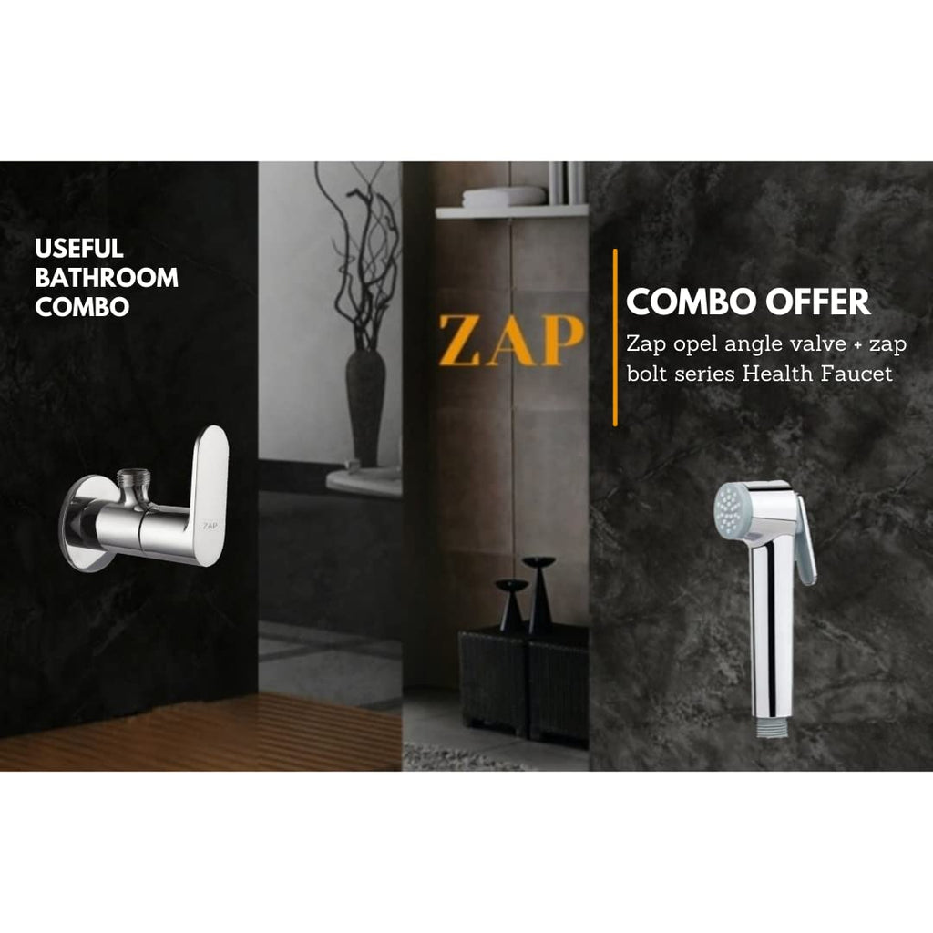Combo of Bolt Series Health Faucet and Opel Angle Valve for Bathroom