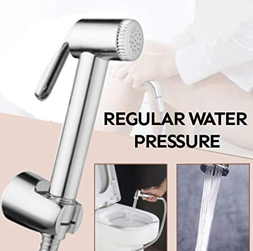Deluxe ABS Health Faucet Handheld Spray with 1.5 m Stainless Steel Tube and Wall Hook-Chrome Finish Bidet with Hose and Holder/Clutch Set