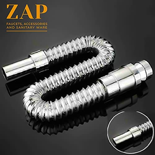 Waste Pipe Chrome Flexible PVC CP Hose Pipe for Bathroom Wash Basin Kitchen Sink Heavy Duty 1 1/4" Drain Hose/Outlet Tube Connector (1)