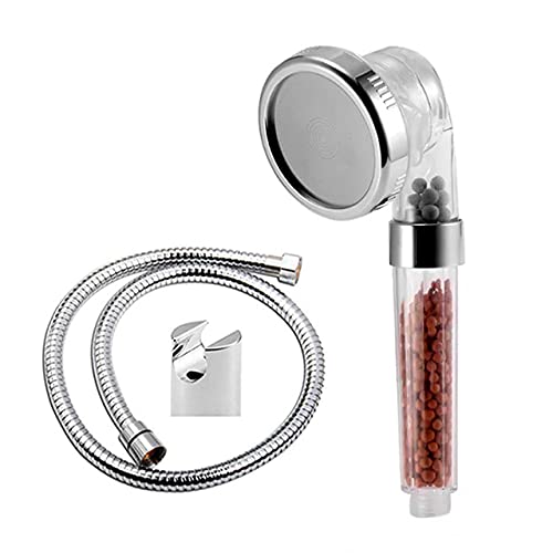 Exotic Handheld Shower set High Pressure Detachable Shower Head with Hand Spray & ON/OFF Pause Switch & 3 Spray Setting Showerhead with 1.5m Long Hose & Shower Stand wall Mounted (Filter Beads)