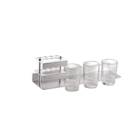 Stainless Steel Soap and Toothbrush Holder with Glass Tumbler for Bathroom