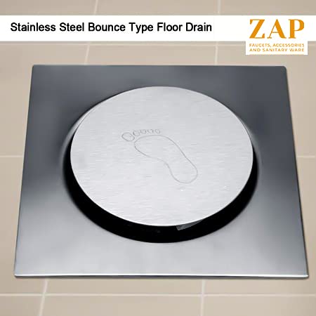 Stainless Steel 15x15 cm Anti Foul Floor Pop Up Grating (Bathroom Floor Drainer/Jali)