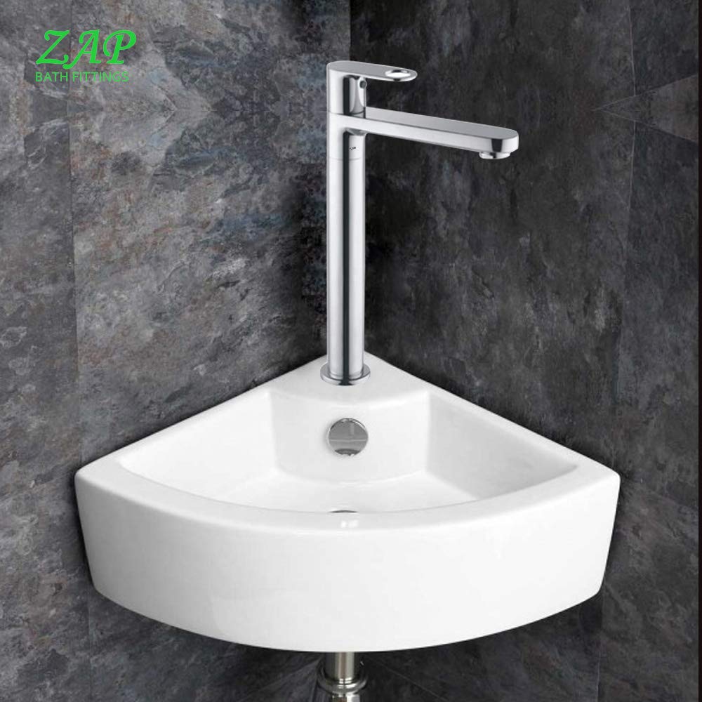 GEO Modern Kitchen Sink Faucet Bathroom Washbasin Stainless Steel Tap Tall Pillar Cock (11 Inch)
