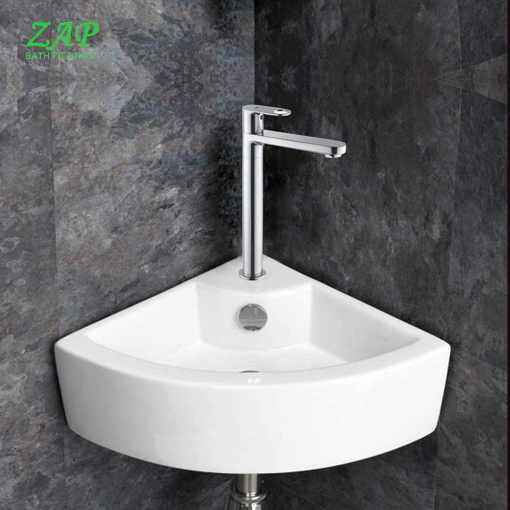 GEO Modern Kitchen Sink Faucet Bathroom Washbasin Stainless Steel Tap Tall Pillar Cock (9 Inch)
