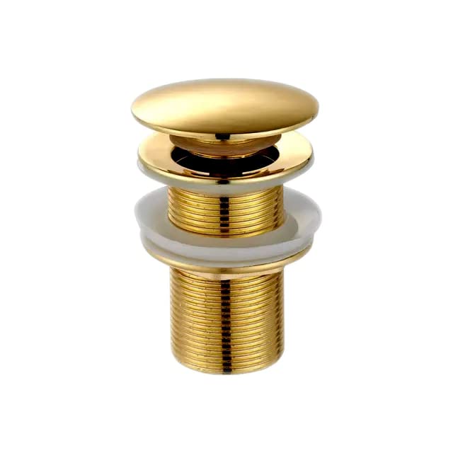 Lavish Series Gold Pop Up Waste Coupling with Full Thread Drain Stopper for Bathroom Vessel Vanity Sink with Overflow (3 Inch)
