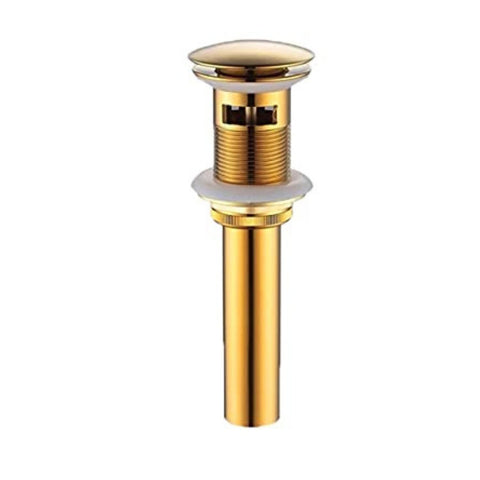 Lavish Series Gold Pop Up Waste Coupling with Full Thread Drain Stopper for Bathroom Vessel Vanity Sink with Overflow (7 Inch)