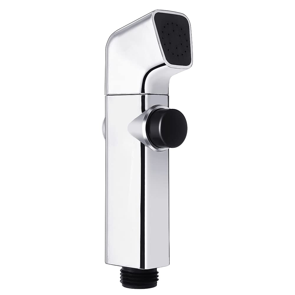 Trigger Sprayer ABS Health Faucet Handheld Spray Chrome Finish Bidet with Button (Faucet Gun Only)