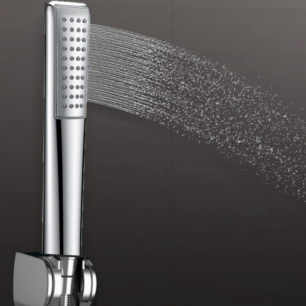 HS-004 Delta Series Hand Held Shower High Pressure Chrome Universal Wand Shower Heads ABS & Chrome Finish With Hose Pipe & Wall Bracket