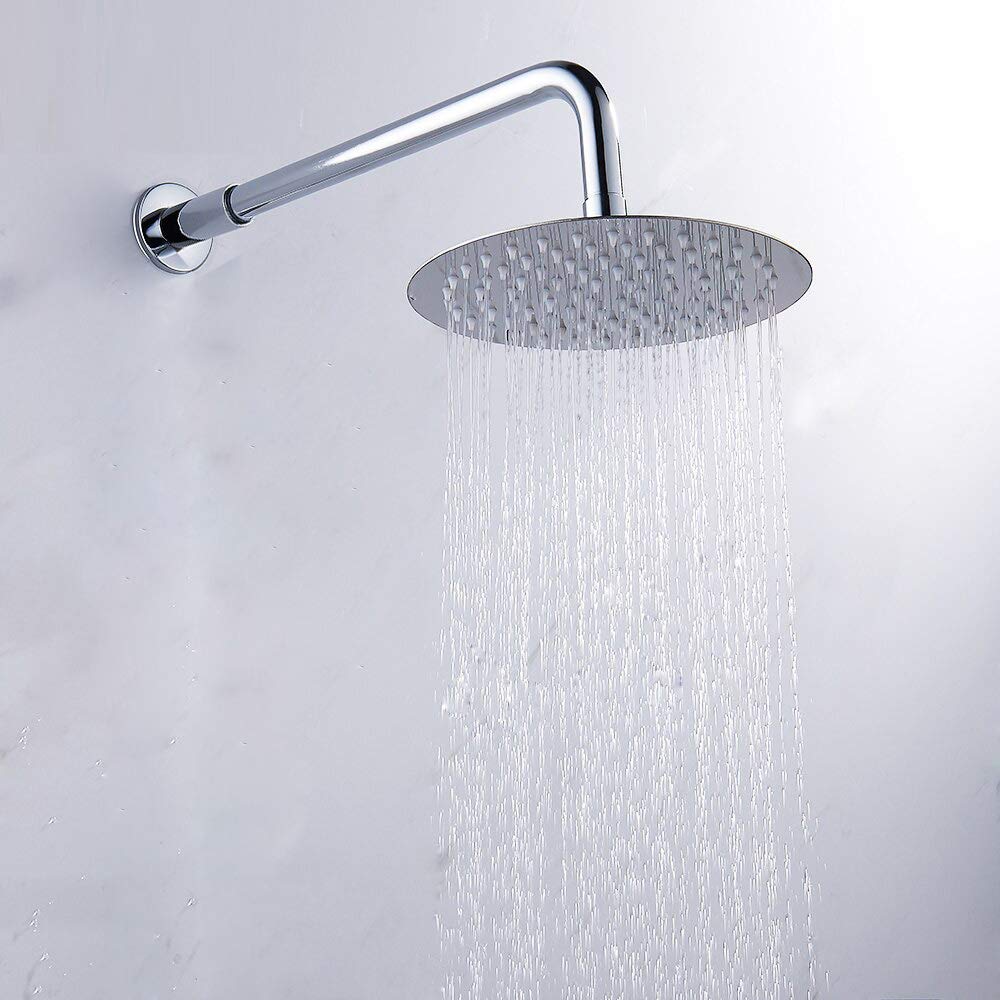 Hexa Ultra Square High Grade 304 Stainless Steel 6 Inch Circular Shower Over Head Showers (6X6, 15 in - Circular Arm)